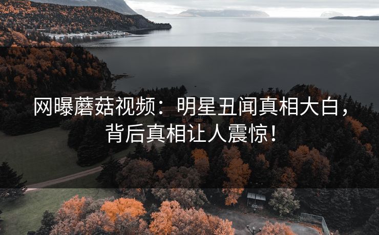 网曝蘑菇视频：明星丑闻真相大白，背后真相让人震惊！