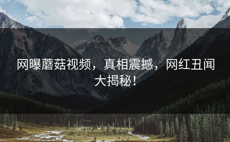 网曝蘑菇视频，真相震撼，网红丑闻大揭秘！