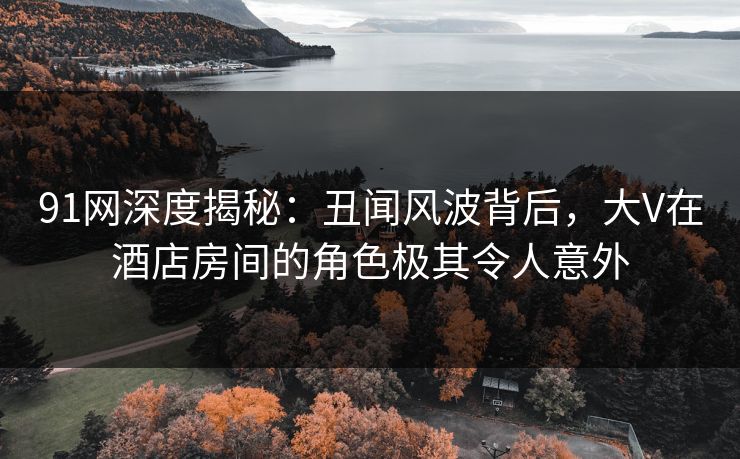 91网深度揭秘：丑闻风波背后，大V在酒店房间的角色极其令人意外
