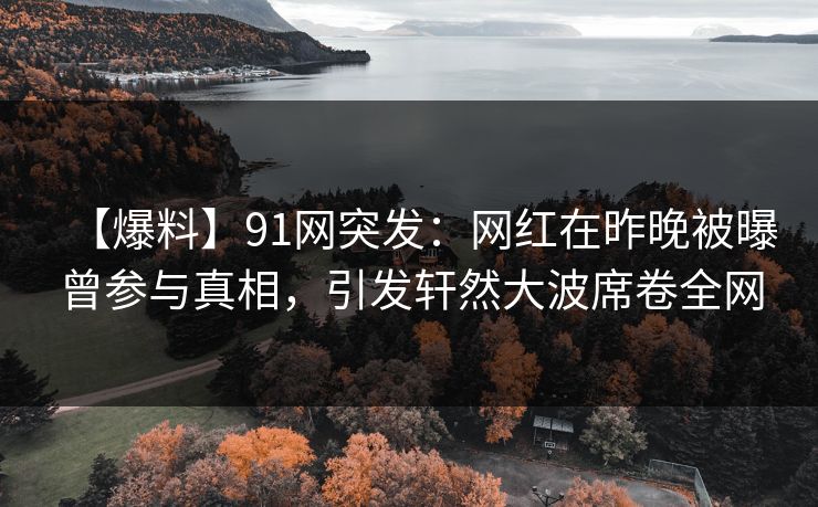 【爆料】91网突发：网红在昨晚被曝曾参与真相，引发轩然大波席卷全网