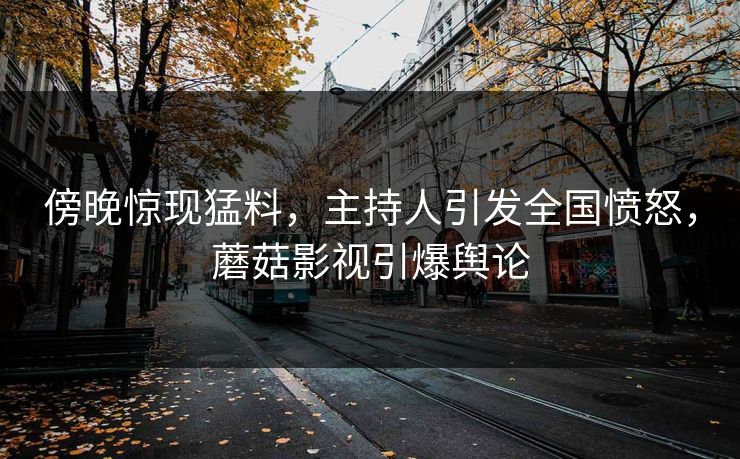 傍晚惊现猛料，主持人引发全国愤怒，蘑菇影视引爆舆论