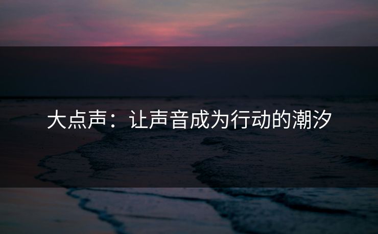大点声：让声音成为行动的潮汐