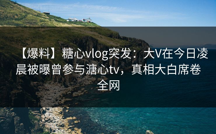 【爆料】糖心vlog突发：大V在今日凌晨被曝曾参与溏心tv，真相大白席卷全网