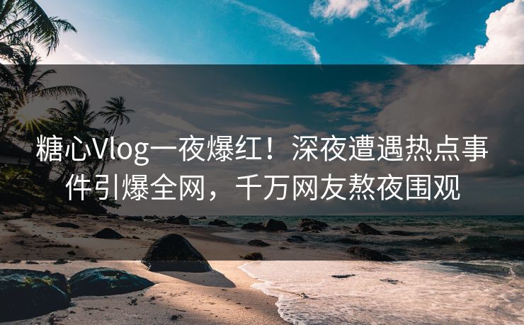 糖心Vlog一夜爆红！深夜遭遇热点事件引爆全网，千万网友熬夜围观